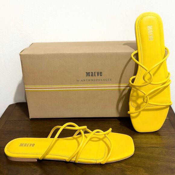 Anthropologie Yellow Strappy Sandals - Picture 1 of 4